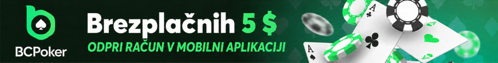 BCPoker 2026 brezplačnih 5 $ desktop