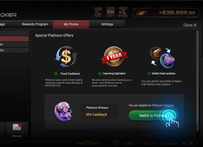 GGPoker Loyalty Platinum menjava