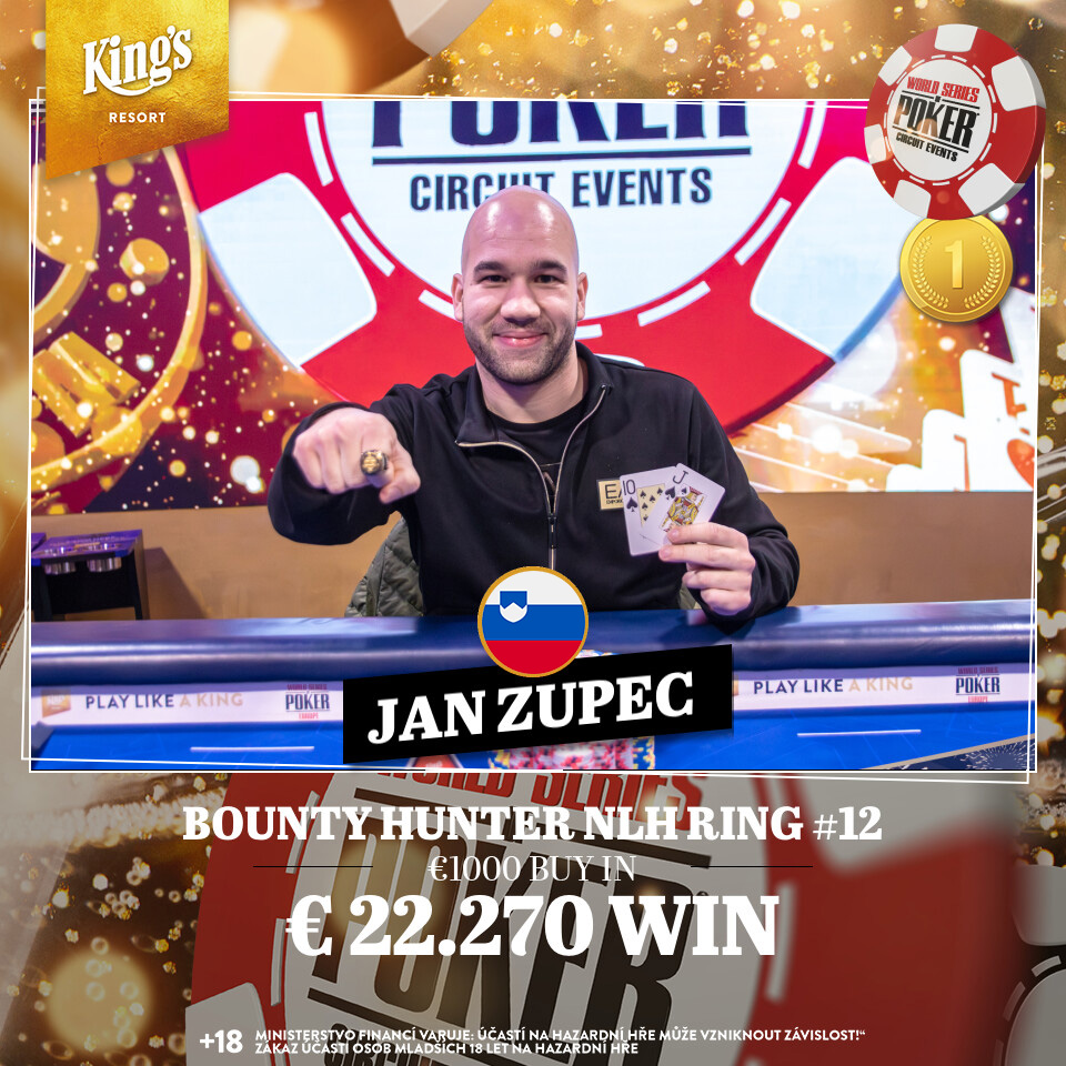 Jan Župec WSOP Circuit Rozvadov 2025 prstan