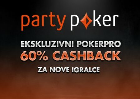 Ekskluzivni novembrski PokerPro 60% cashback za nove igralce na partypokru!