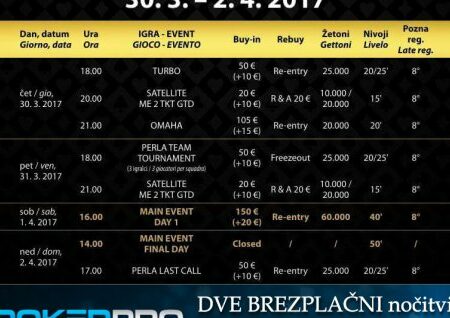 S PokerProjem na Perla Poker Festival in dvema brezplačnima nočitvama!