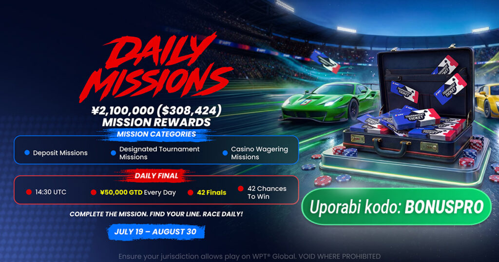 WPT Global Overdrive Daily Missions Desktop