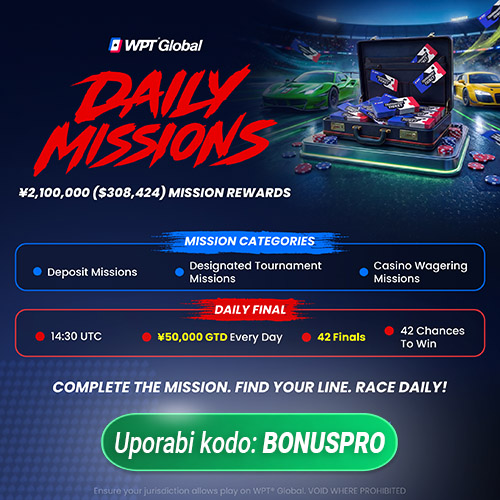 WPT Global Overdrive Daily Missions Mobile